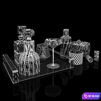 Sebastian Decanter Whiskey Set 3D Model Vray, Corona