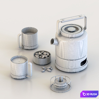 Tea Set # 2 3D Model Corona