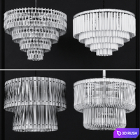 4 type Restoration Hardware Round Chandelier Set 003 3D Model Corona