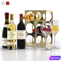 WEST ELM Metal Wine Rack 3D Model Vray, Corona