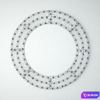 Round Ox Cart Mirror 3D Model Vray