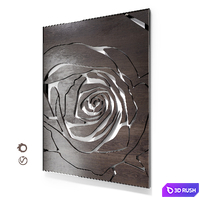 Decorative wall panel Rose 3D Model Vray, Corona