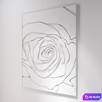 Decorative wall panel Rose 3D Model Vray, Corona