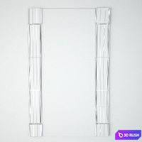 Old Carved Wood Molding Mirror 3D Model Vray