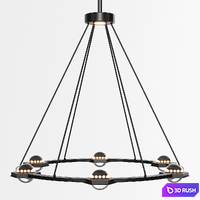 Restoration Hardware ECLATANT ROUND CHANDELIER 36 Black 1 3D Model Corona