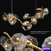 Nenufar horizantal chandelier 3D Model Vray