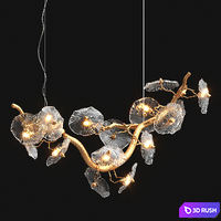 Nenufar horizantal chandelier 3D Model Vray