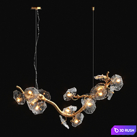 Nenufar horizantal chandelier 3D Model Vray