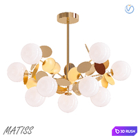 Matiss chandelier GOLD 3D Model Vray
