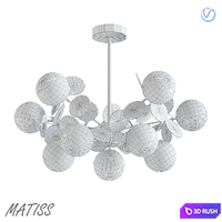 Matiss chandelier GOLD 3D Model Vray