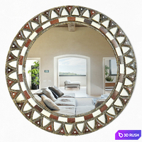 Inlay round mirror 3D Model Vray