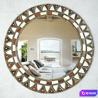 Inlay round mirror 3D Model Vray