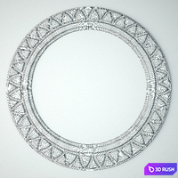 Inlay round mirror 3D Model Vray