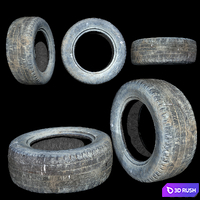 Tire old 3d scan photogrammetry metal / roughness 2k 3D Model Corona