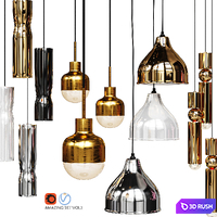 Four Pendant Lights amazing set vol2 3D Model Corona