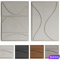 Relief panels 3D Model Vray, Corona