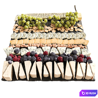 Cheese plate with fruits. blue cheese, fruit 3D Model Corona