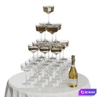 A slide of champagne 3D Model Corona