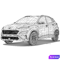 Hyundai Kona 2021 3D Model Vray