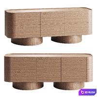 Prayssac Light Oak Wood Sideboard 3D Model Corona