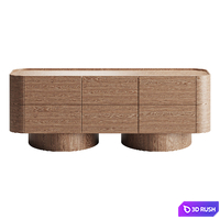 Prayssac Light Oak Wood Sideboard 3D Model Corona