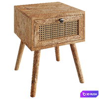 Bedside table made of solid wood with rattan Gersemi 3D Model Vray, Corona