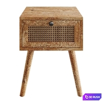 Bedside table made of solid wood with rattan Gersemi 3D Model Vray, Corona