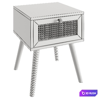 Bedside table made of solid wood with rattan Gersemi 3D Model Vray, Corona