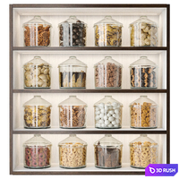 Shelf with cookies and sweets 3D Model Corona