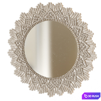 Macrame Mirror with Tassels 3D Model Corona
