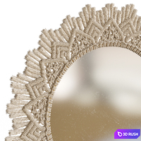 Macrame Mirror with Tassels 3D Model Corona