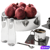 Fruit set | Pomegranate and Fig 3D Model Vray, Corona