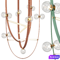 Belt Leather Ball Chandelier,Fabius 3D Model Vray, Corona