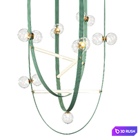 Belt Leather Ball Chandelier,Fabius 3D Model Vray, Corona