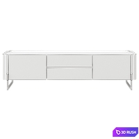 Walnut and dark metallised steel TV cabinet 3D Model Vray, Corona