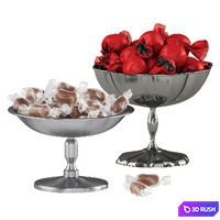 Set of toffees and sweets in bowls 3D Model Corona