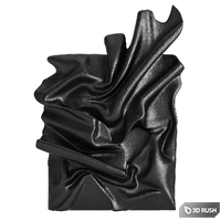 Decorative Wall Decorations Creased Fabric 3D Model Corona