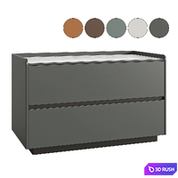Litfad - Modern Faux Leather Nightstand 3D Model Vray, Corona