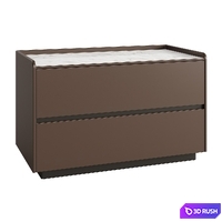 Litfad - Modern Faux Leather Nightstand 3D Model Vray, Corona