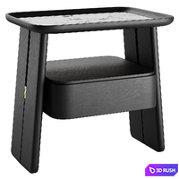 Bedside table DUO Poltrona Frau 3D Model Vray, Corona