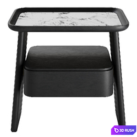 Bedside table DUO Poltrona Frau 3D Model Vray, Corona