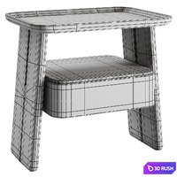 Bedside table DUO Poltrona Frau 3D Model Vray, Corona