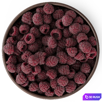 Raspberries in a wooden plate 3D Model Corona