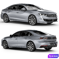 Peugeot 508 2019 3D Model Vray