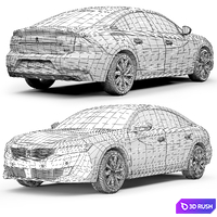 Peugeot 508 2019 3D Model Vray