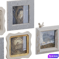 "Sleeping Animals" photo frames for the nursery 3D Model Corona