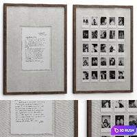 Polaroid photo frames 3D Model Vray, Corona