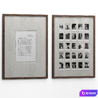 Polaroid photo frames 3D Model Vray, Corona