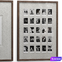 Polaroid photo frames 3D Model Vray, Corona