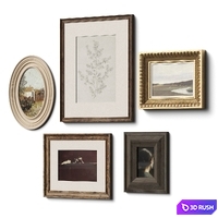 Set of classic vintage paintings 06 3D Model Vray, Corona
